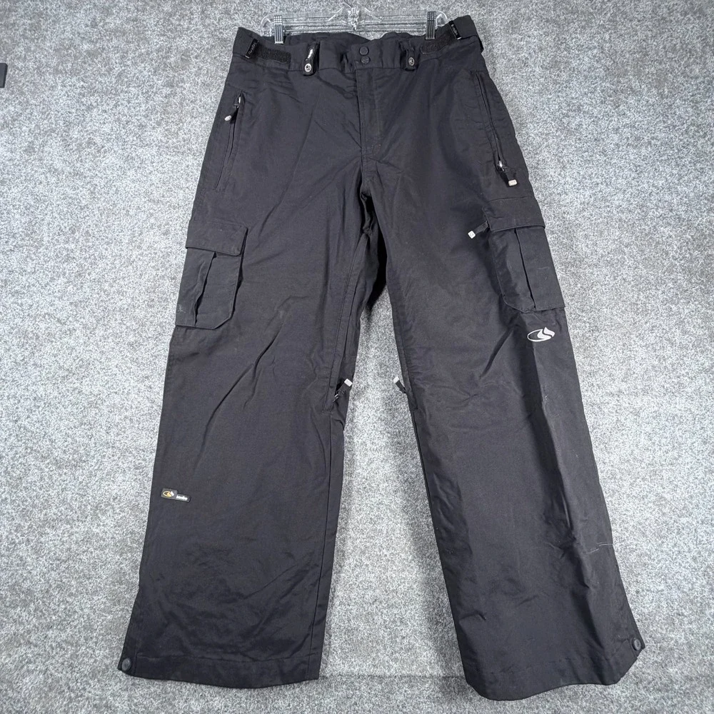 Bonfire Snow Pants Mens L Black Insulated Ski Snowboard Cargo Waterproof Comfort